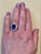 Metal 8.5 Carat Oval Tanzanite and 2 Carat Diamond Ring 18 Karat White Gold, Estate, Size 3 For Sale - Image 7 of 8