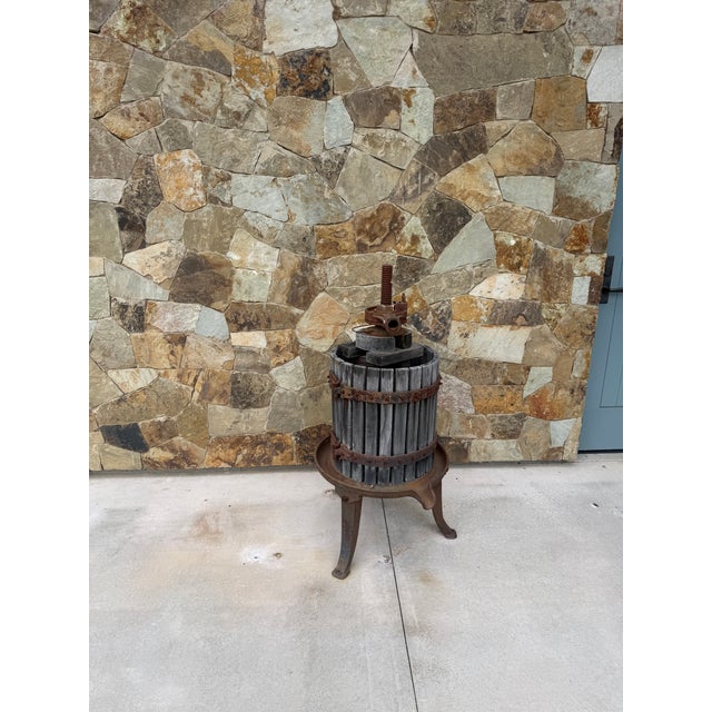 Rustic European Vintage Wood and Cast-Iron Grape Press For Sale - Image 3 of 3
