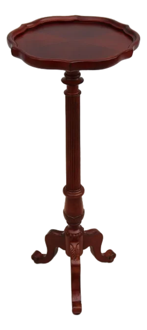 Vintage Traditional Chippendale Pedestal Plant Stand Table in Solid Mahogany