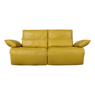 Easy 2-Seater Sofa in Yellow Leather from Koinor For Sale
