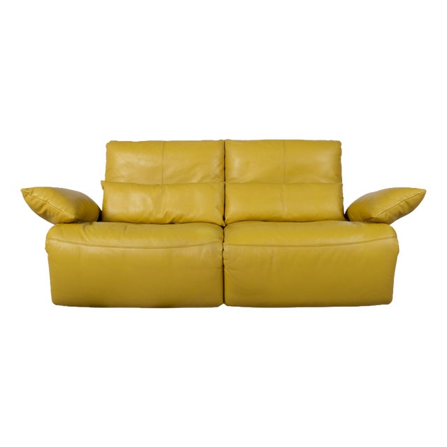 Easy 2-Seater Sofa in Yellow Leather from Koinor For Sale