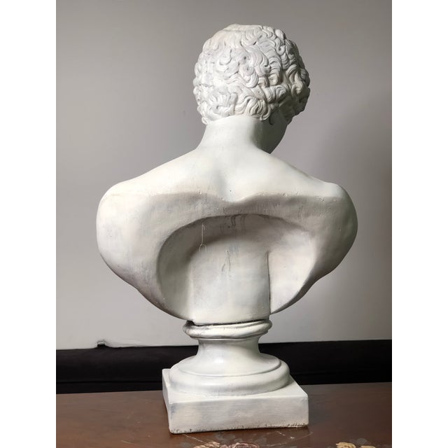 1940s Vintage Neoclassical Style Plaster Bust of Apollo Sculpture