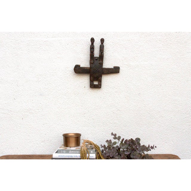 Wood Baule Spirit Guardians Antique Door Lock For Sale - Image 7 of 7