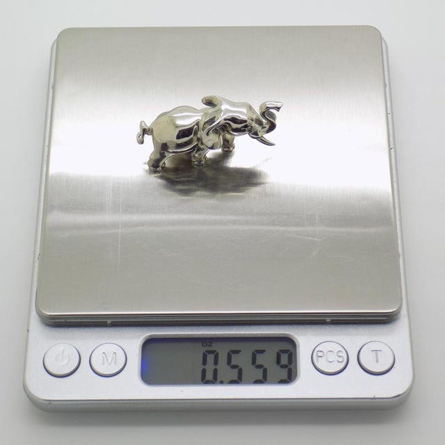 Vintage Italian Handmade Silver Elephant Figurine, 1980s For Sale - Image 10 of 12