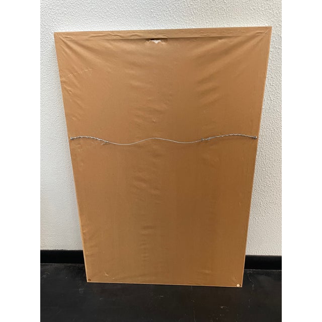 1990s Eastern Europe Museum signed Peter Max print in white frame. Colorful lithograph poster featuring American flag,...