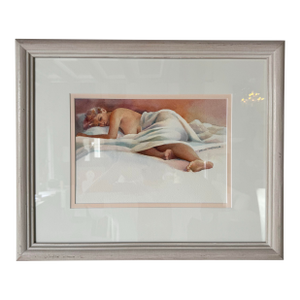 1980s Vintage Watercolor Painting by Virginia Beach Artist Vonnie Whitworth, Framed