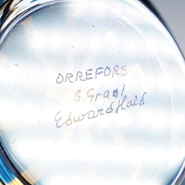 Glass Vintage Slip Graal Bowl by Edward Hald for Orrefors, Sweden For Sale - Image 7 of 8