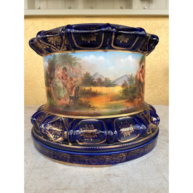 Meissen Porcelain Antique Royal Vienna Porcelain Plinths /Jardinere /Pedestal For Sale - Image 4 of 8