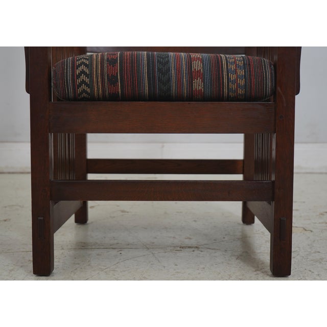 Brown Set of 6 Stickley Mission Oak Dining Chairs For Sale - Image 8 of 18