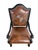 Early 21st Century Ferguson Copeland European Country Carved Wood & Leather Crest Armchair For Sale - Image 5 of 17
