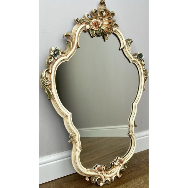 Vintage French Shabby Chic Ornate Wall Mirror For Sale - Image 10 of 10