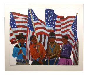 Louis De Mayo "Hail to America 1984" Signed Vintage Serigraph Art Print, Matted Unframed