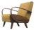 Vintage Bentwood Lounge Chair in Goldenrod Velvet by Jindrich Halabala, 1930 For Sale
