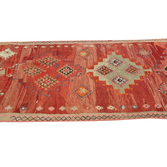 Mid 20th Century Vintage Turkish Kars Kilim Rug For Sale - Image 4 of 7
