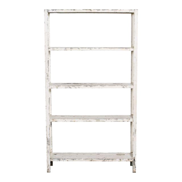 Vintage White Wood Shelf For Sale