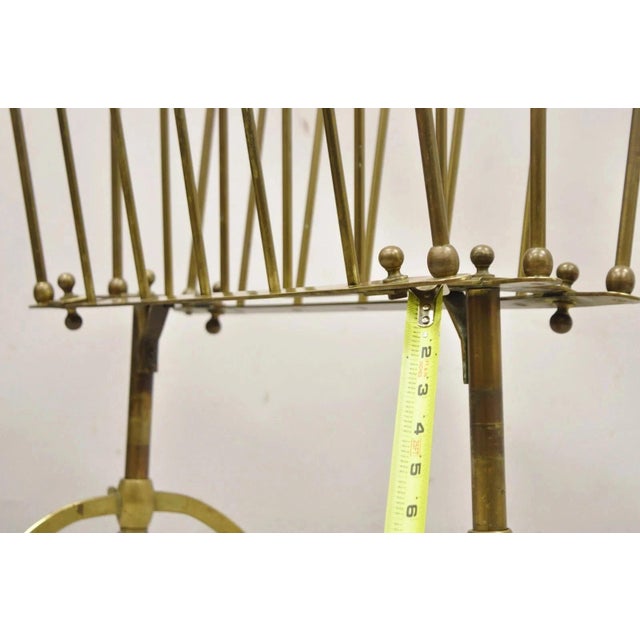Vintage A. Ravenel Paris French Mid Century Modern Brass Magazine Rack Stand For Sale - Image 10 of 12