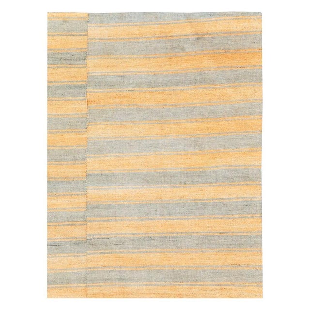 Modern Galerie Shabab Collection Mid-20th Century Handmade Turkish Striped Flat-Weave Kilim Accent Rug For Sale - Image 3 of 10