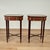 Refined pair of vintage George II Style Stands crafted in mahogany and featuring a stylized octagon case with inlaid...