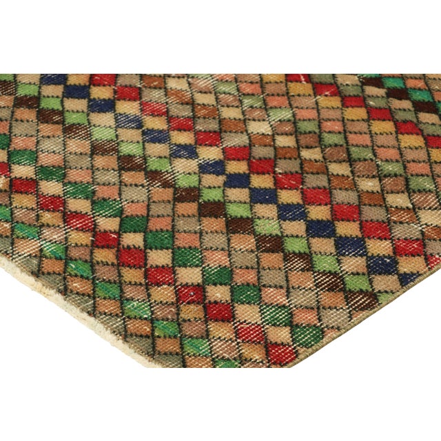 Vintage Zeki Müren Rug With Polychromatic Geometric Patterns, From Rug & Kilim For Sale In New York - Image 6 of 7
