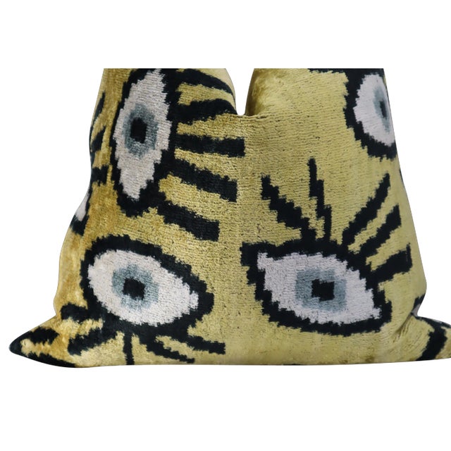 Contemporary Handmade Velvet Evil Eye Good Luck Throw Pillow & Down Feather Insert For Sale In San Francisco - Image 6 of 12