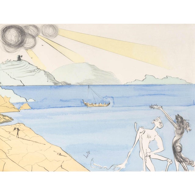 Salvador Dali (Spanish, 1904-1989), "Les Lauriers de Bonheur" [The Laurels of Happiness], Drypoint Etching with Pochoir,...
