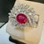 2 Carat Natural Oval Ruby and 2.5 Carat Diamond 18 Karat White Gold Ring S 5.75 For Sale - Image 13 of 18