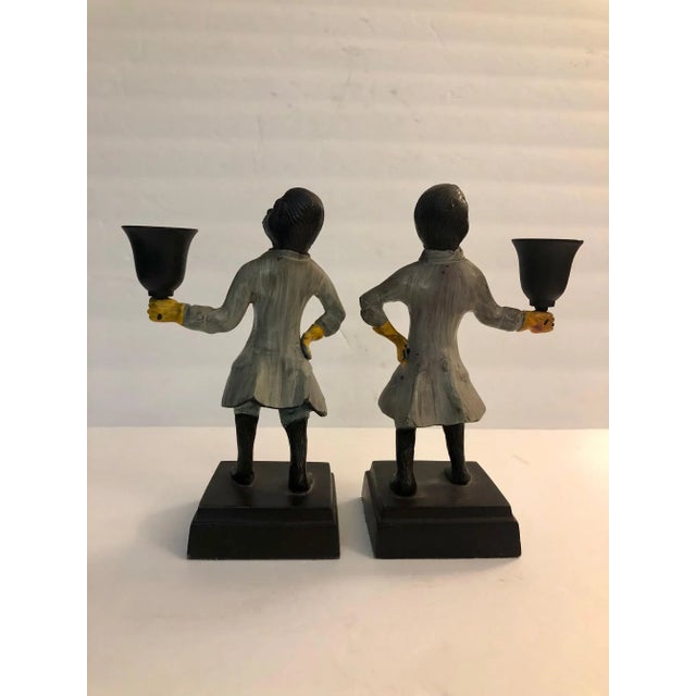 Pair of 1960s Yellow Vest / Gray Jacket "Butler" Monkey Candle Holders For Sale - Image 6 of 12