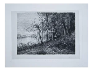 Ernesto Rayper, Dora Riparia At Alpignano, Etching, Late 19th Century
