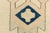 Cream Vintage Turkish Area Rug, 9'0" X 6'6" Hand-Knotted Geometric Oushak Carpet, Cream and Blue Decorative Wool and Cotton Blend Rug For Sale - Image 8 of 10