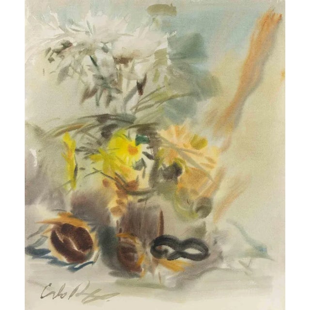 Carlo Ravagnan, Still Life, Watercolor, 1964 For Sale - Image 4 of 4