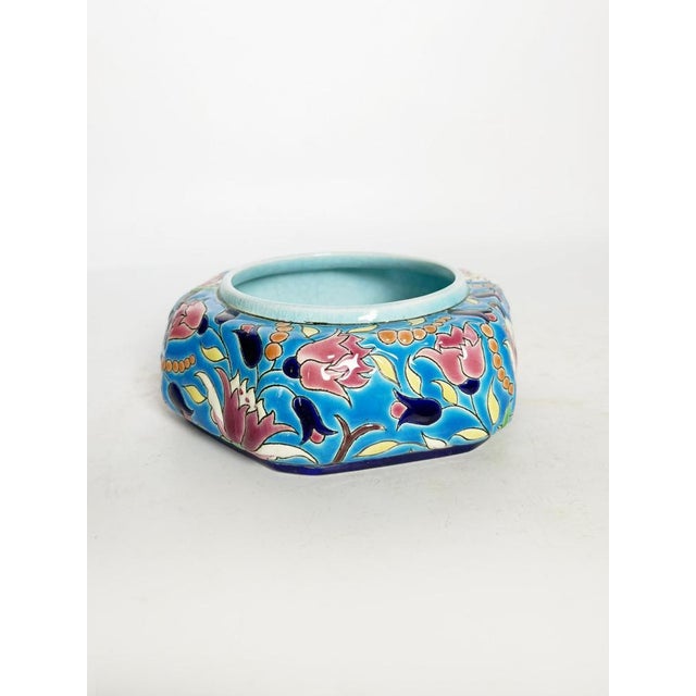 Glass Art Deco Trinket Tray in Crackle Glass from Longwy, France, 1940 For Sale - Image 7 of 11