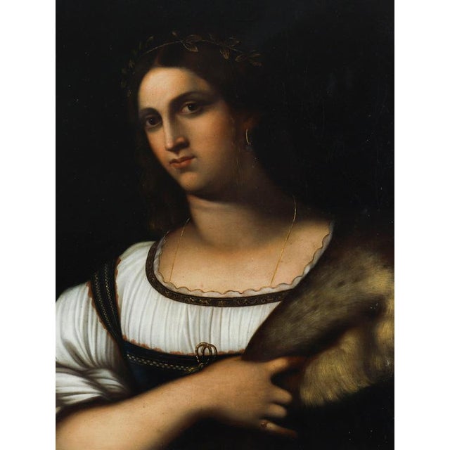 La Fornarina after Sebastiano del Piombo, 19th Century, Oil Painting For Sale - Image 3 of 10