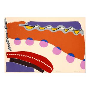 "The Waves" Abstract Geometric Screen Print, 7/30, Pop Art, 1980s