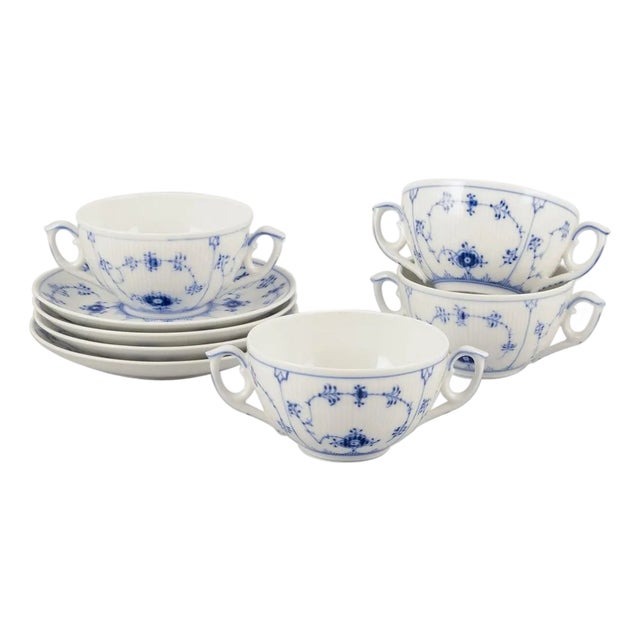 Bouillon Cups with Saucers from Royal Copenhagen, 1970s, Set of 8 For Sale