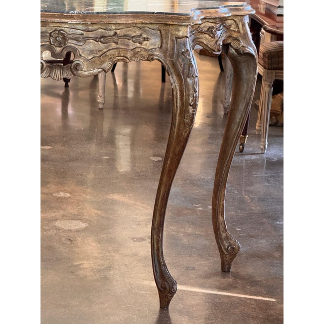 19th Century French Giltwood Console With Marble Top For Sale - Image 6 of 12