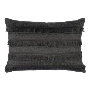 Schumacher Acadia 14" Lumbar Pillow In Charcoal For Sale