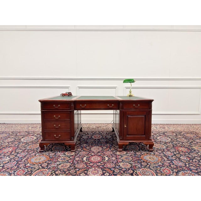 About this Classic English Chesterfield Partnerdesk Desk Classic and Elegant | Antique desks in English, Classic and...