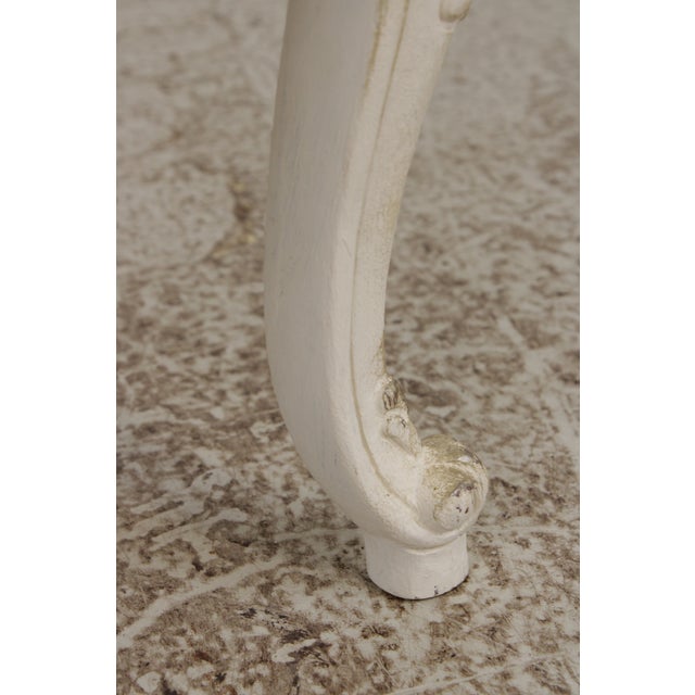 French Style Square Paint Decorated Ottoman or Stool For Sale - Image 12 of 13