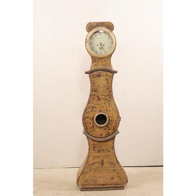 19th Century 19th Century Swedish Floor Clock in Warm Tones For Sale - Image 5 of 11