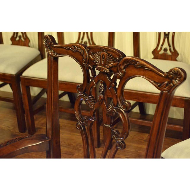 Leighton Hall Mahogany Chippendale Straight Leg Dining Chairs - Set of 8 - Showroom Samples For Sale - Image 4 of 13