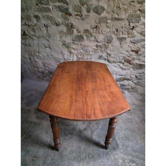 Antique French Drop-Leaf Dining Table in Cherrywood and Walnut, 1870s For Sale - Image 11 of 18