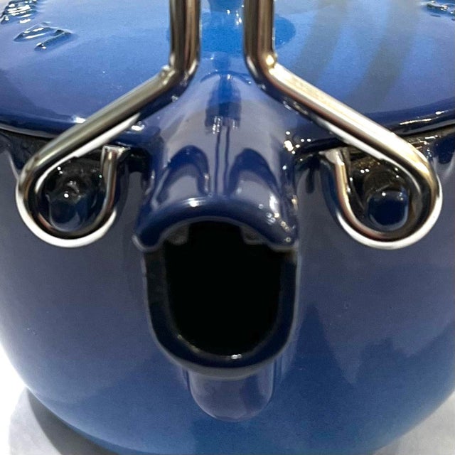 Staub - Vintage Le Thieire Enameled Cast Iron Tea Kettle - 1.5 Qt Capacity - Blue For Sale - Image 4 of 12