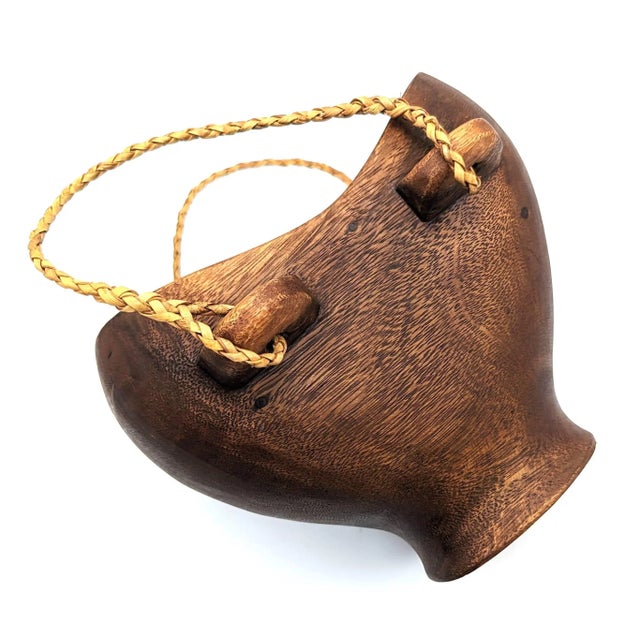 Late 20th Century Vintage Artisan Crafted Wood Turkana Bowl From Kenya For Sale - Image 5 of 11