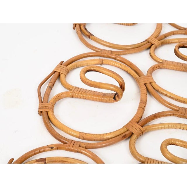 1960s Large 5-Hook Coat Rack in Rattan and Wicker attributed to Franco Albini, Italy, 1960s For Sale - Image 5 of 12