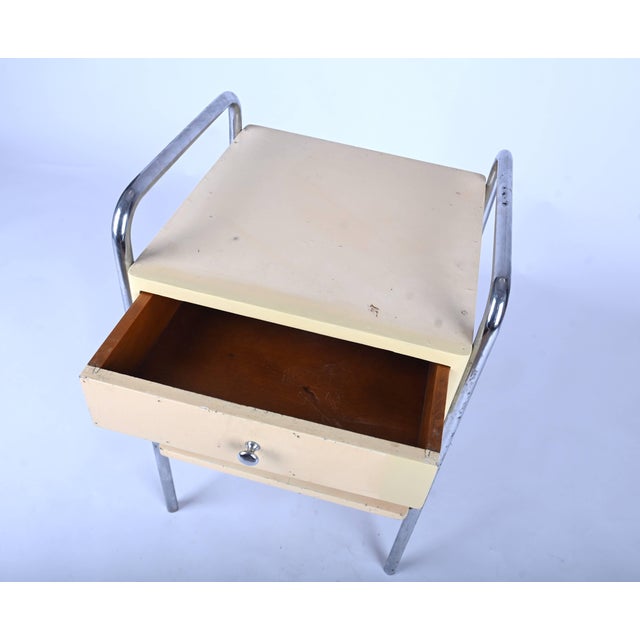 Wood Bauhaus Nightstand in Tubular Steel from Slezak, 1930s For Sale - Image 7 of 9