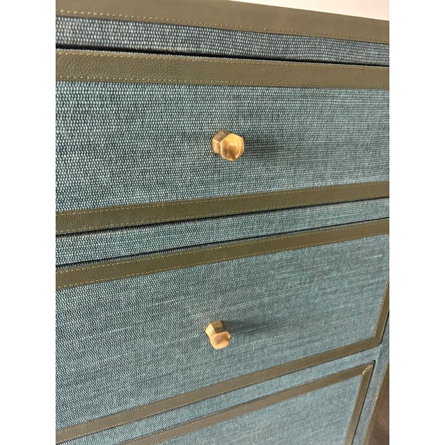 Wood 21st Century Bespoke Dresser Textured Finish With Leather Accents by Made Goods For Sale - Image 7 of 16