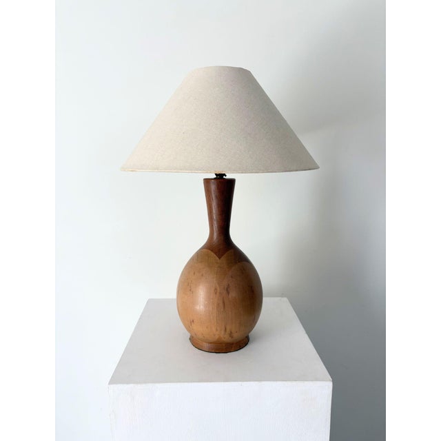 Wood Mid-Century Wooden Table Lamp, Britain, 1960s For Sale - Image 7 of 7