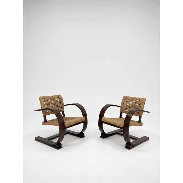 1950s Armchairs by Adrien Audoux and Frida Minnet for Vibo Vesoul, 1950s, Set of 2 For Sale - Image 5 of 5