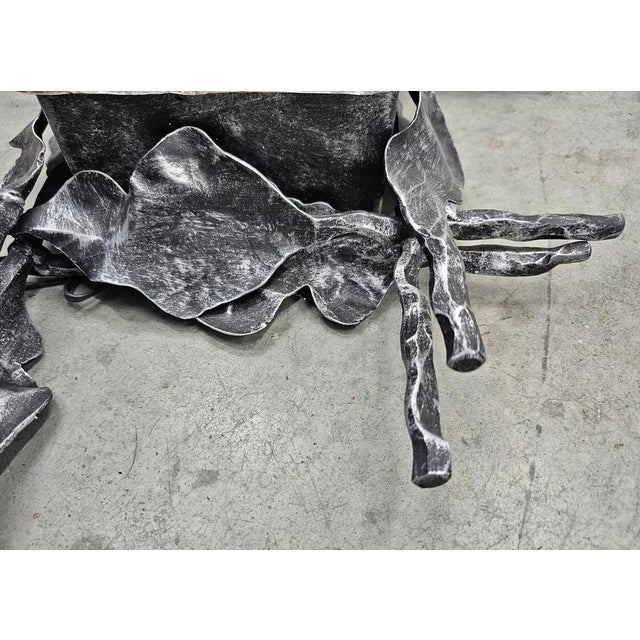 Brutalist Sconces in Wrought Iron and Murano Glass attributed to Poliarte, 1970s, Set of 2 For Sale - Image 9 of 12