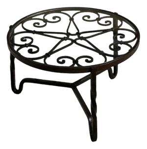 Round Wrought Iron Coffee Table, 1940s